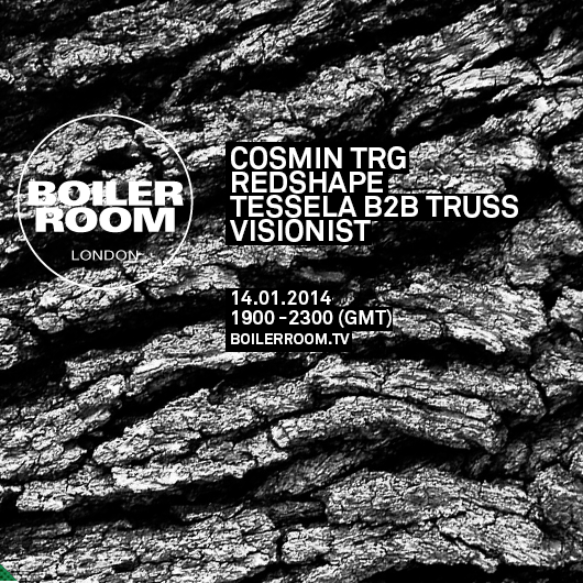 Flyer for event Cosmin TRG, Redshape, Tessela B2B Truss & Visionist.