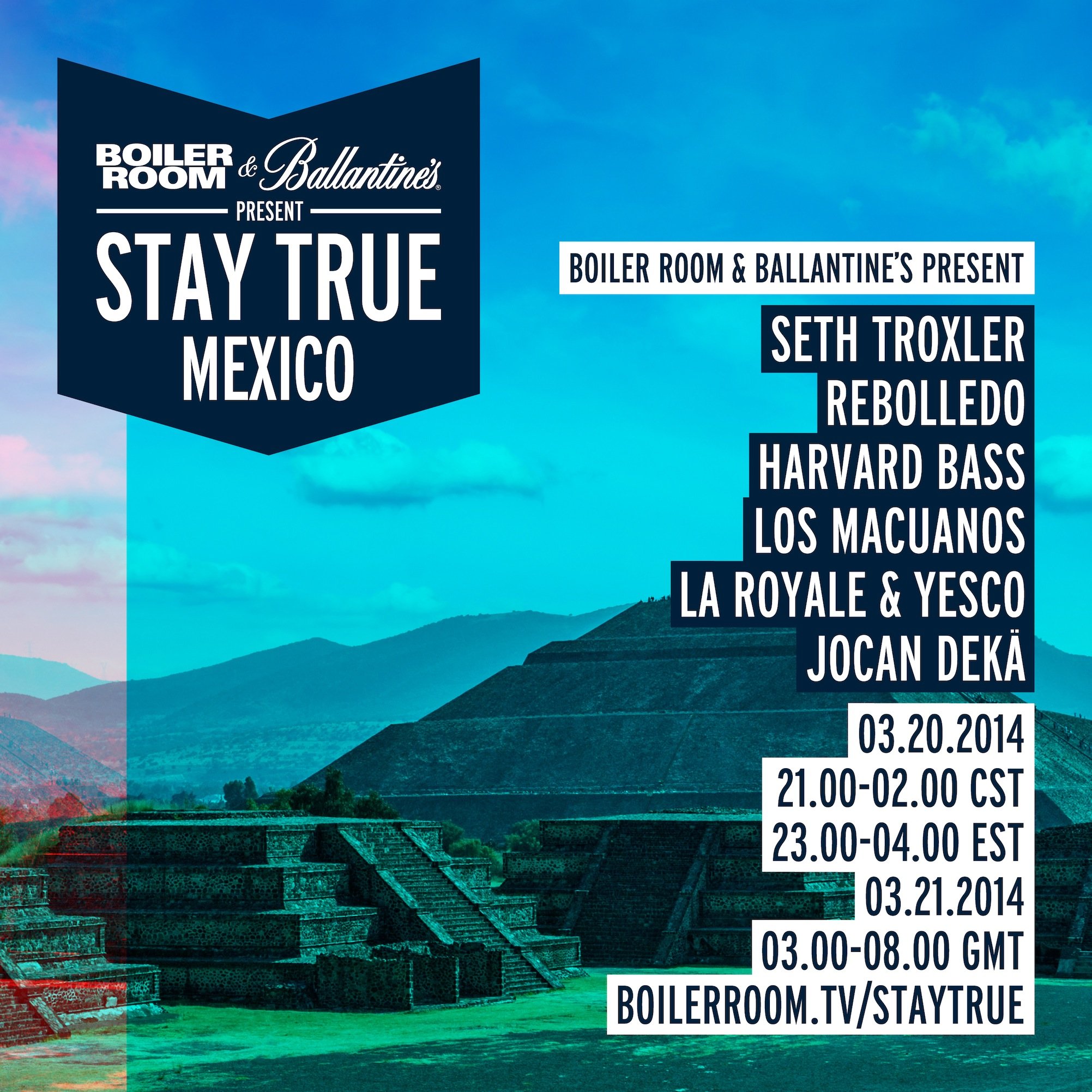 Flyer for event Boiler Room Mexico & Ballantine's.