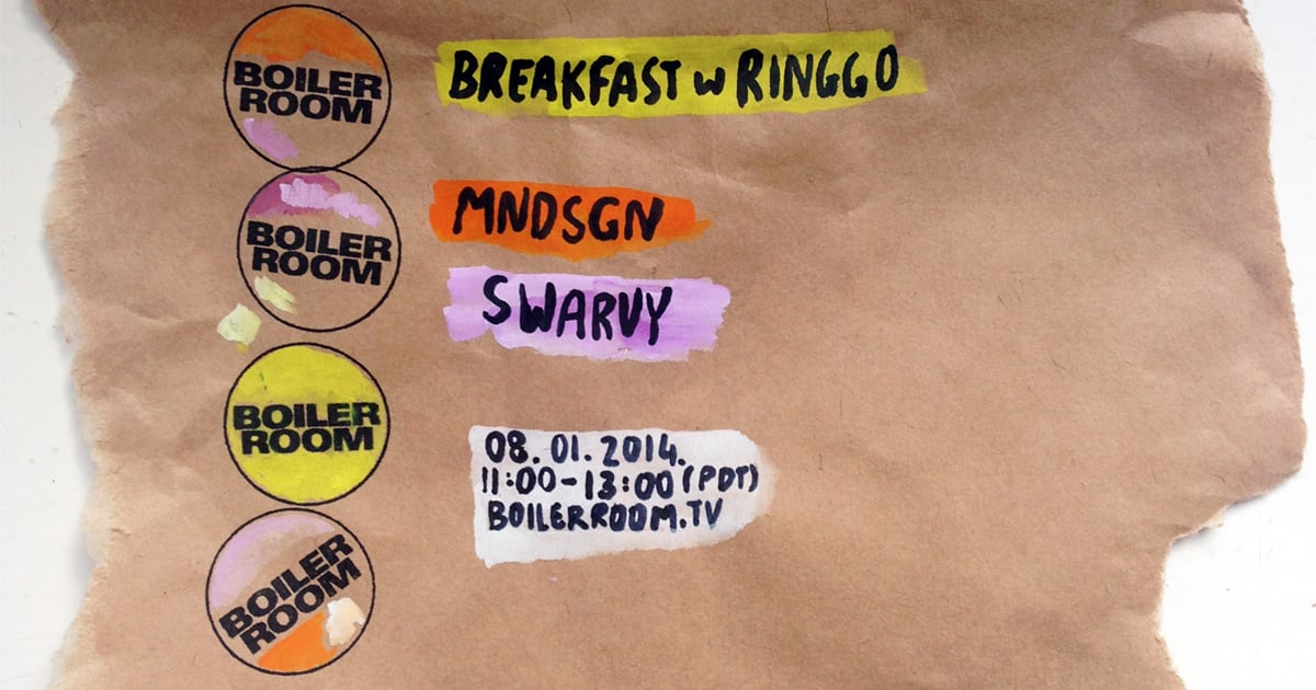 Flyer for event Breakfast with Ringgo: Mndsgn & Swarvy.