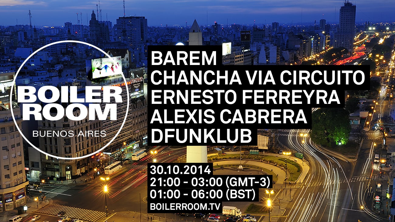 Flyer for event Buenos Aires: Barem, Chancha Via Circuito, Ernesto Ferreyra, Alexis Cabrera, DFUNKLUB.