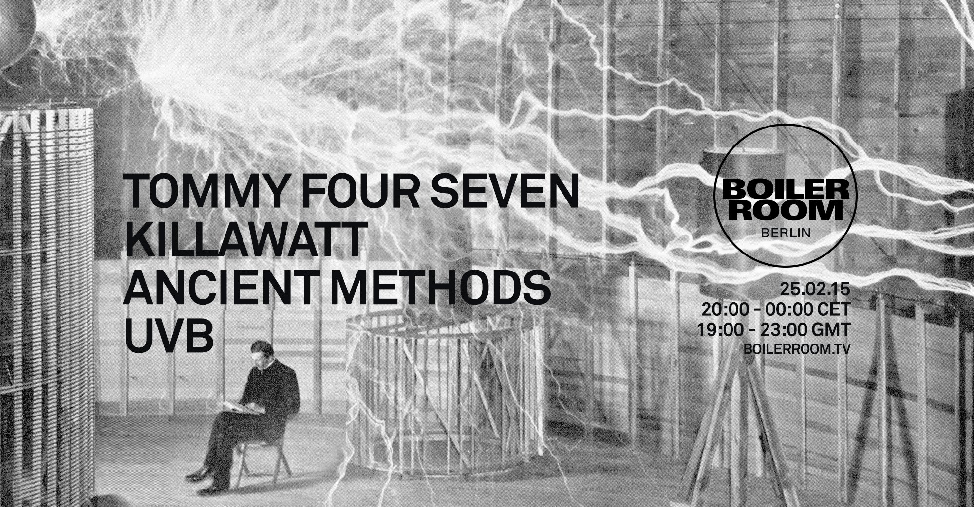 Flyer for event Berlin: Tommy Four Seven, Killawatt, Ancient Methods & UVB.