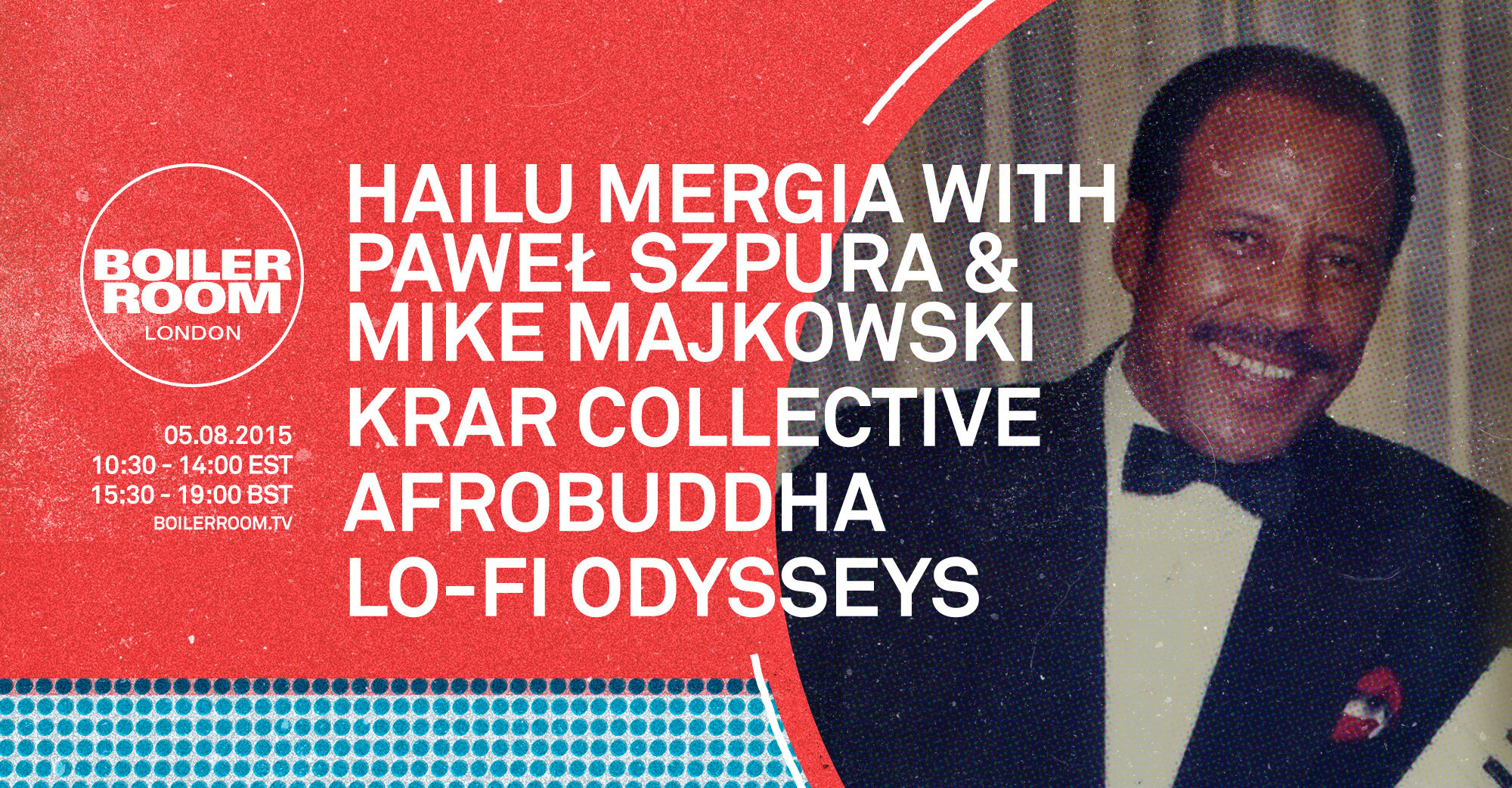 Flyer for event London: Hailu Mergia with Paweł Szpura & Mike Majkowski, Krar Collective, Afrobuddha & Lo-Fi Odysseys.