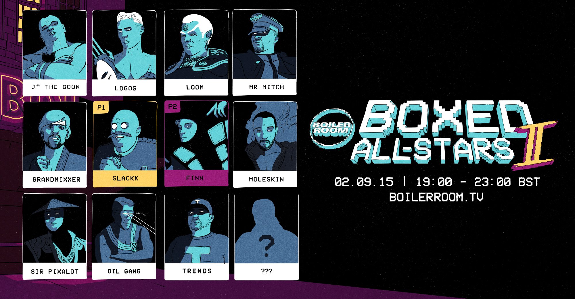 Flyer for event Boxed All-Stars II.