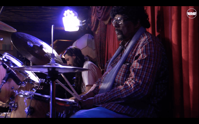 Photo of set Stomach Club with James Gadson.