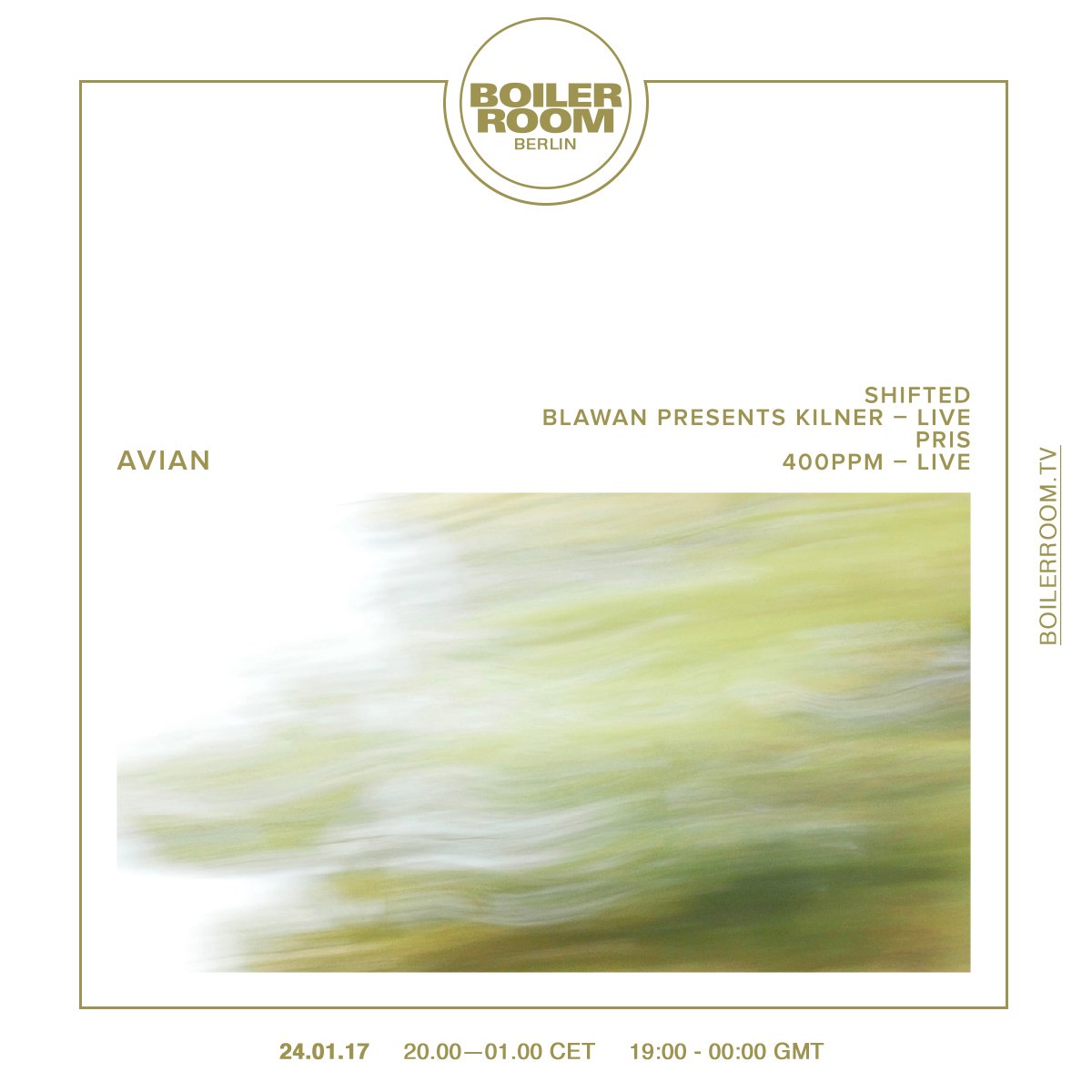 Flyer for event Avian Berlin Boiler Room.