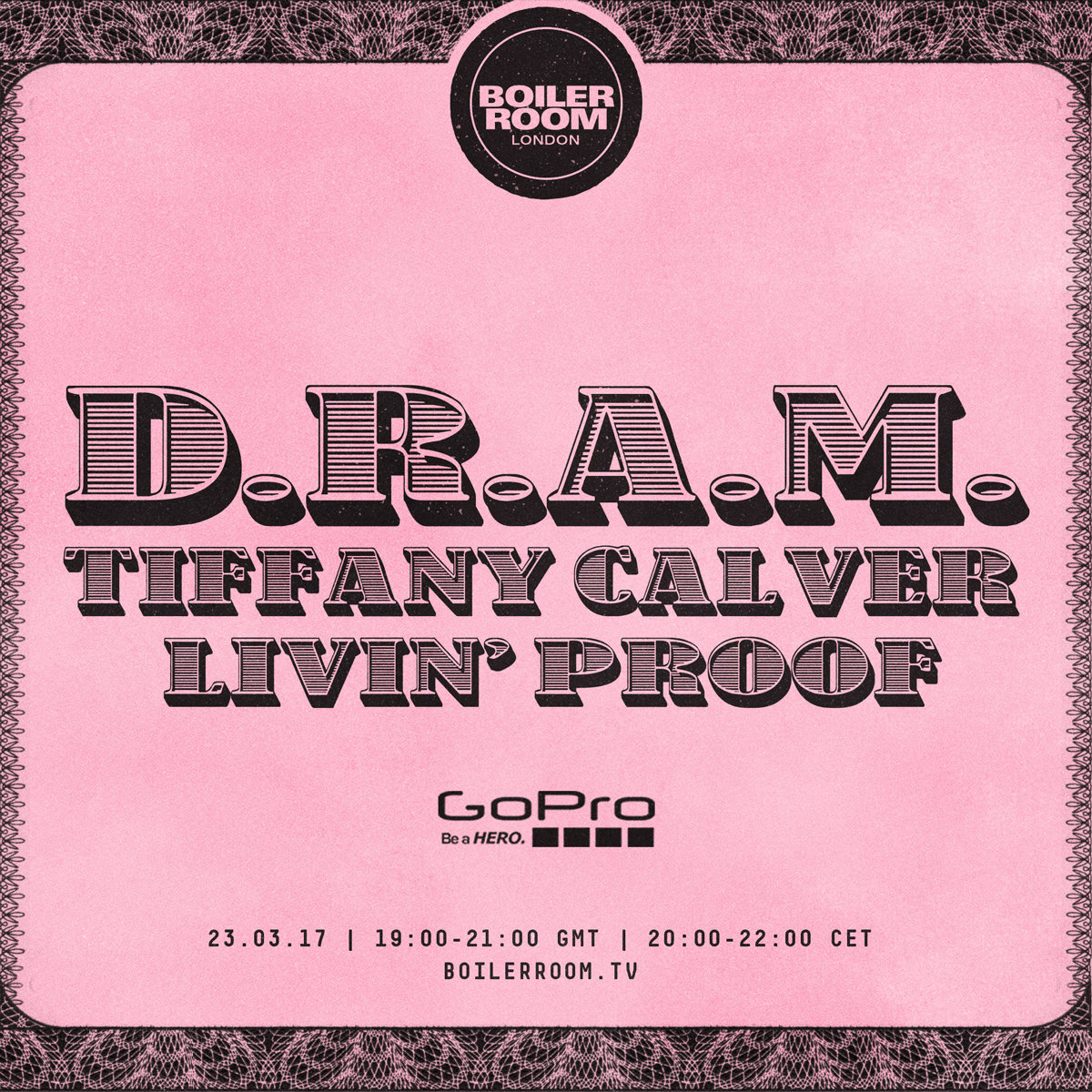 Flyer for event GoPro - D.R.A.M. London.