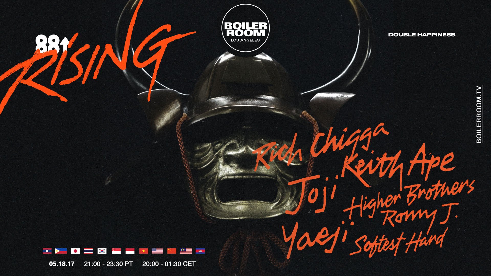 Flyer for event Boiler Room x 88rising.