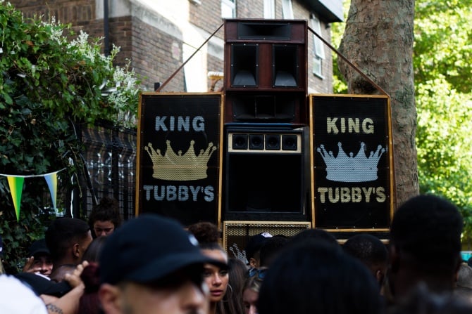 Photo of set King Tubby's Sound System.