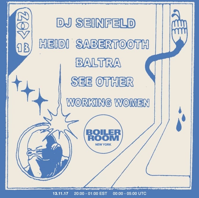 Flyer for event NY Locals + DJ Seinfeld.
