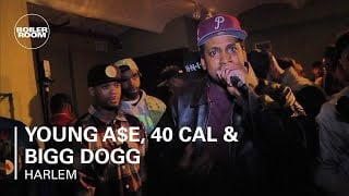 Photo of set Young A$e, Nakim, Wiki, 40 Cal & Bigg Dogg Cypher at Boiler Room Harlem Rap Life.