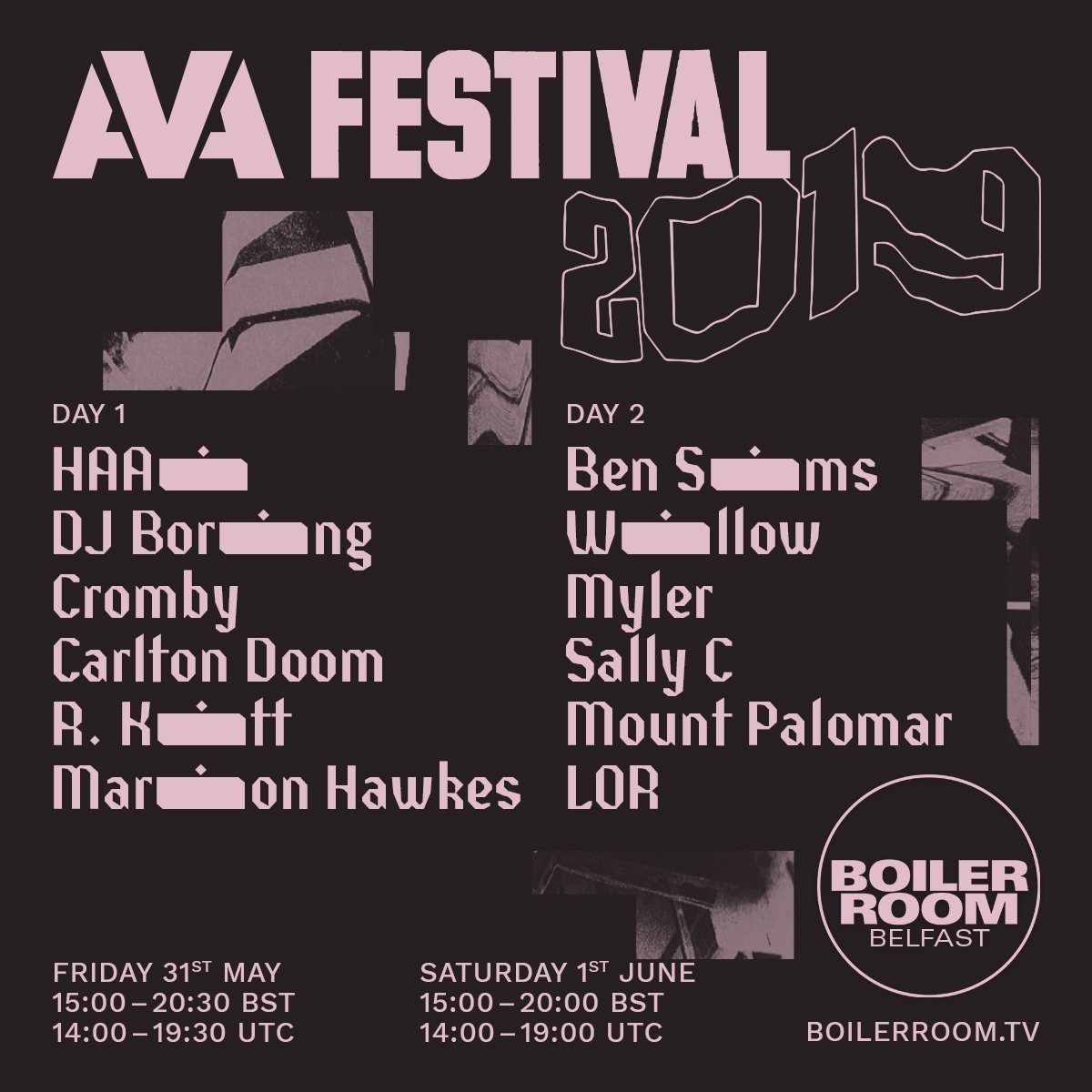 Flyer for event AVA Festival 2019.