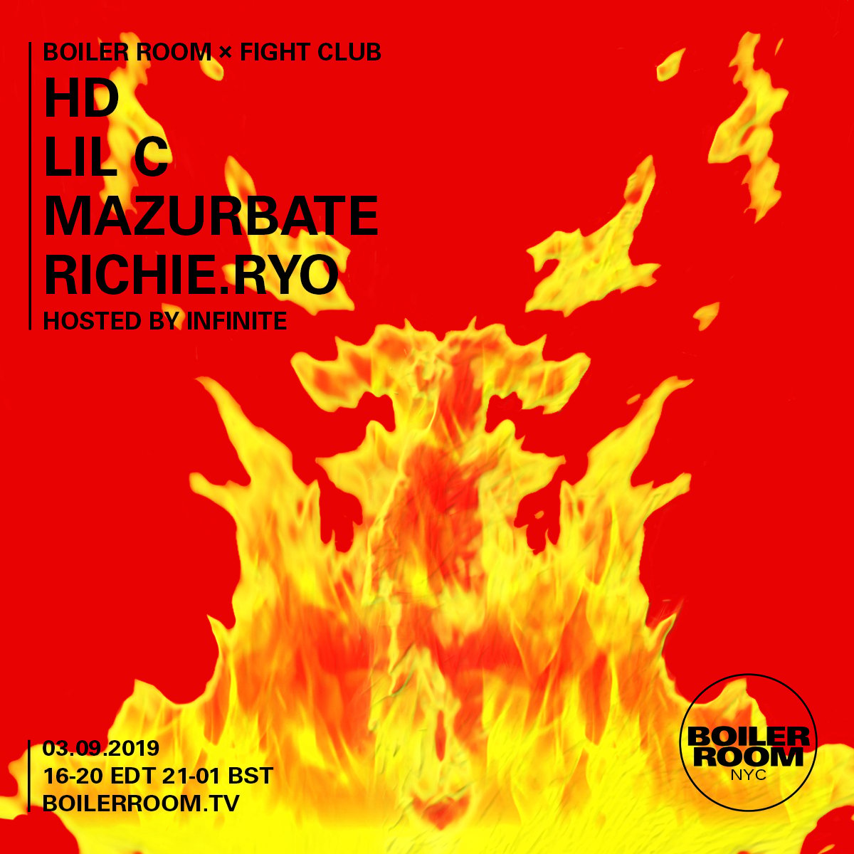 Flyer for event Boiler Room NYC: Fight Club.