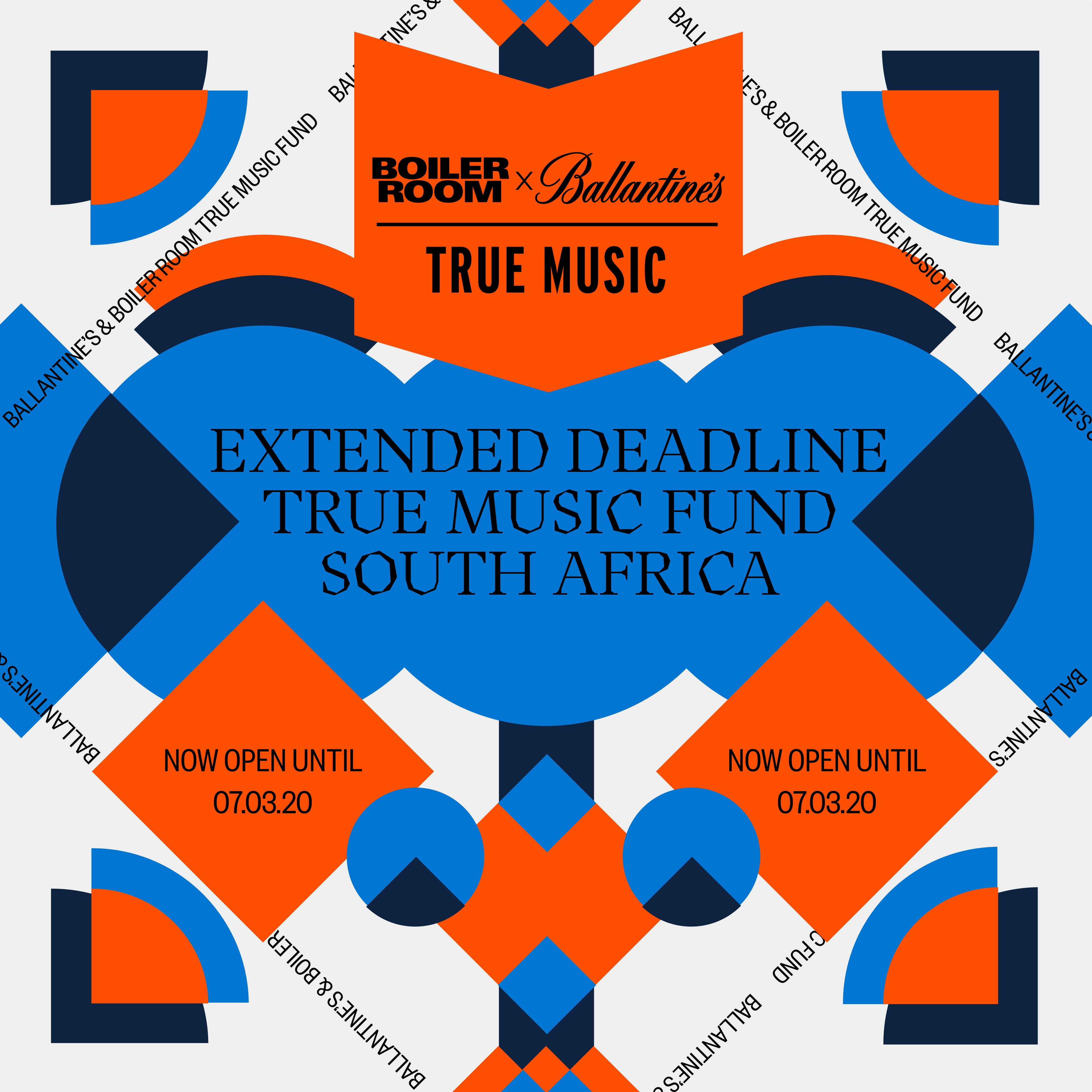 Flyer for event NOW CLOSED: Boiler Room x Ballantine’s True Music Fund: South Africa.