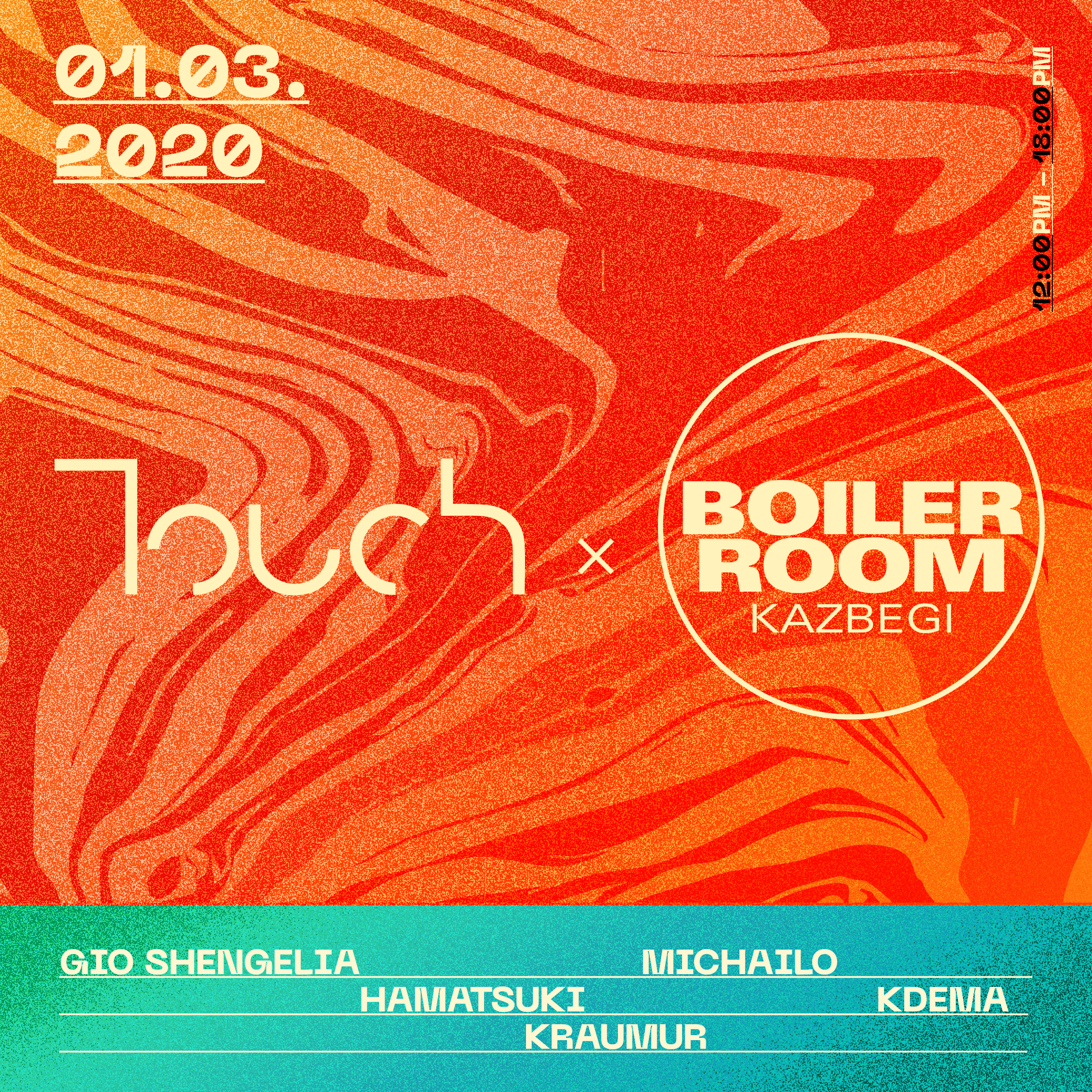 Flyer for event Touch x Boiler Room.