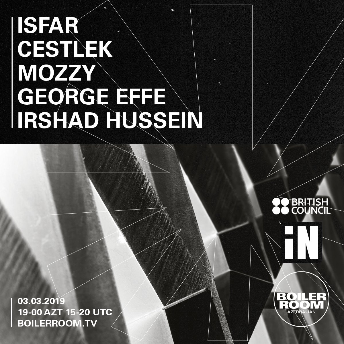 Flyer for event Boiler Room Baku.