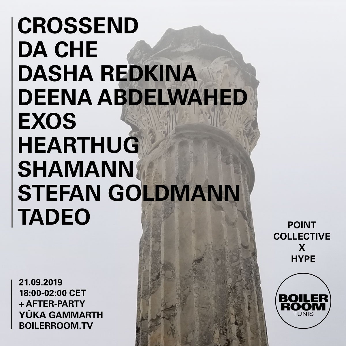 Flyer for event Boiler Room Tunis: Point Collective x HYPE.