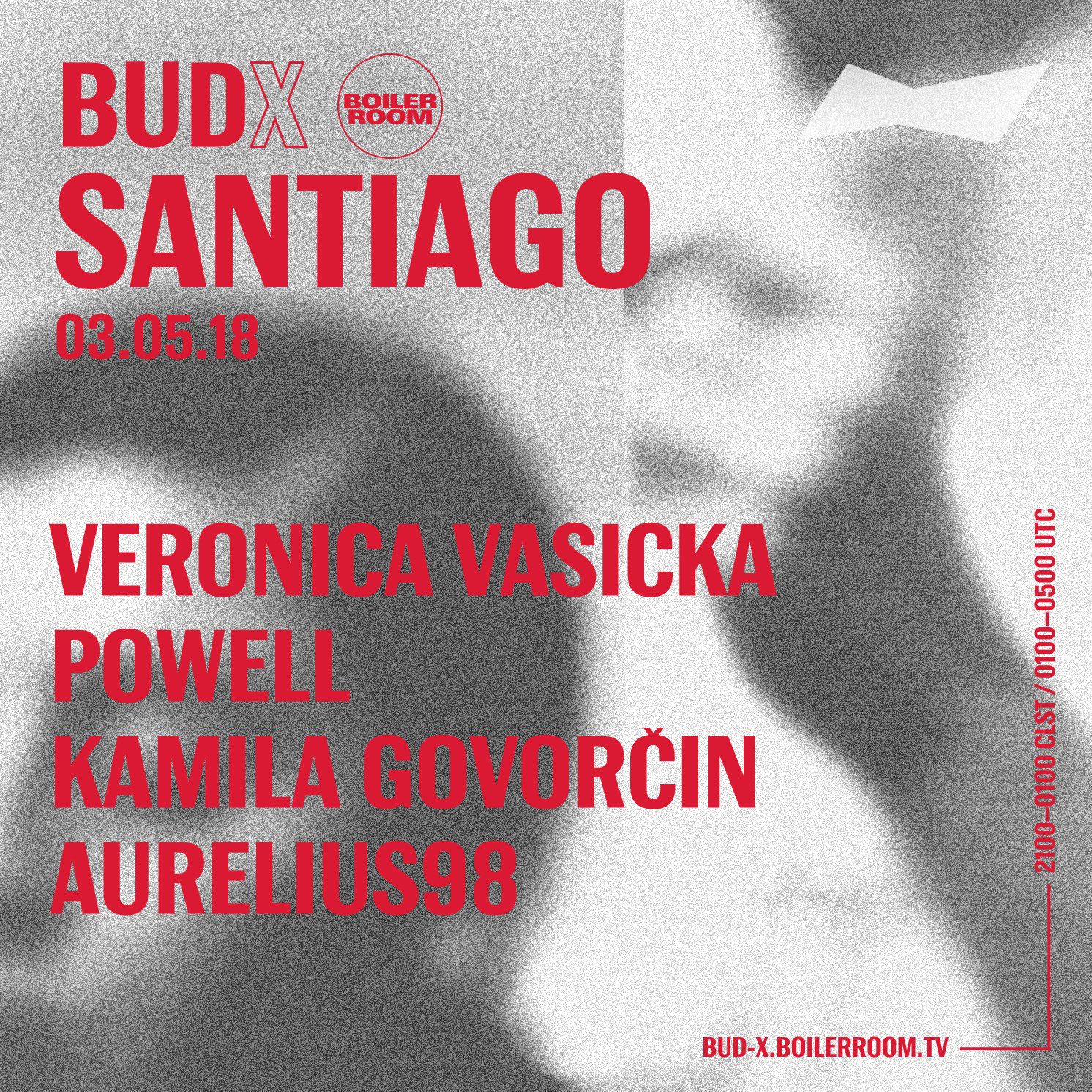 Flyer for event BUDx Santiago: Thursday.