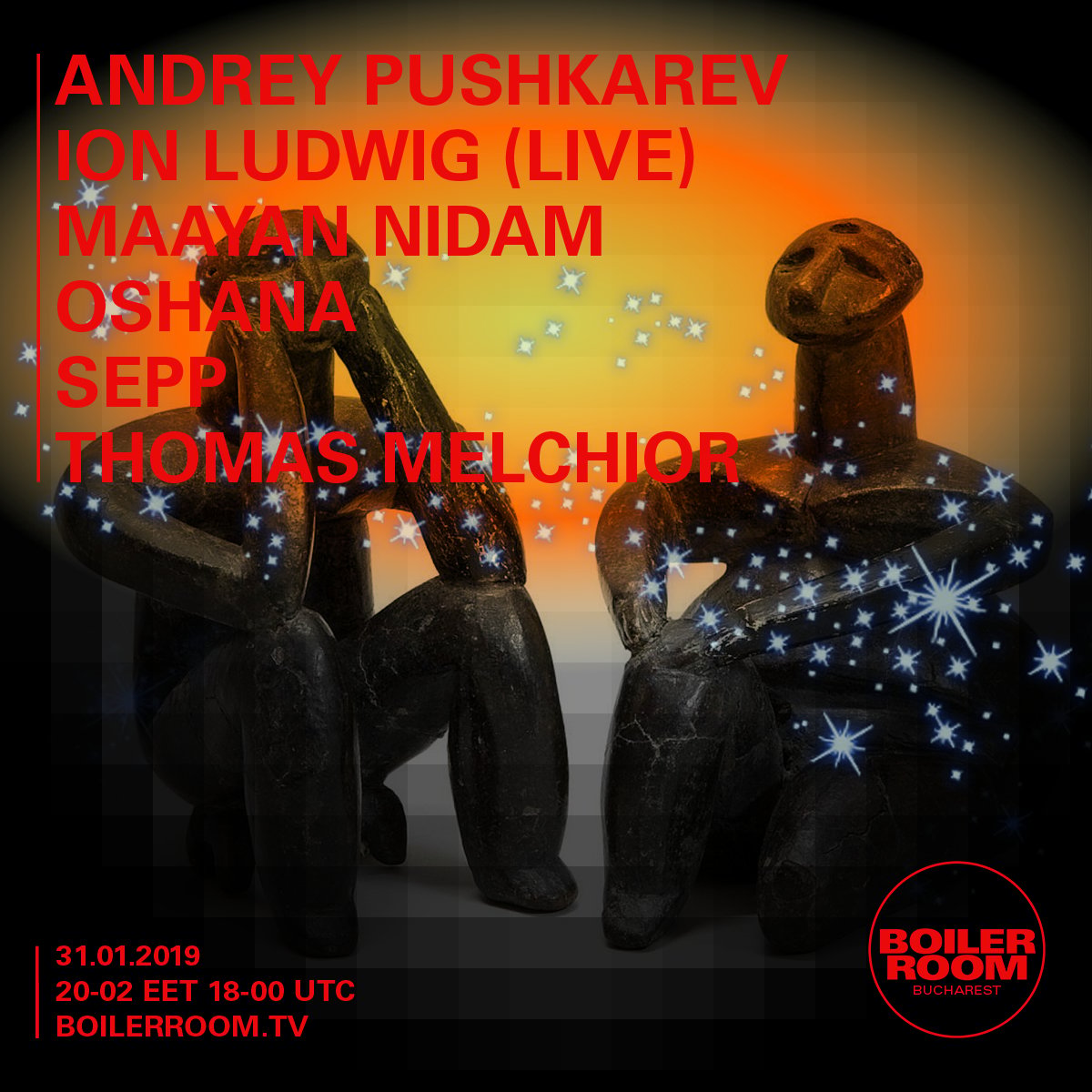 Flyer for event Boiler Room Bucharest.