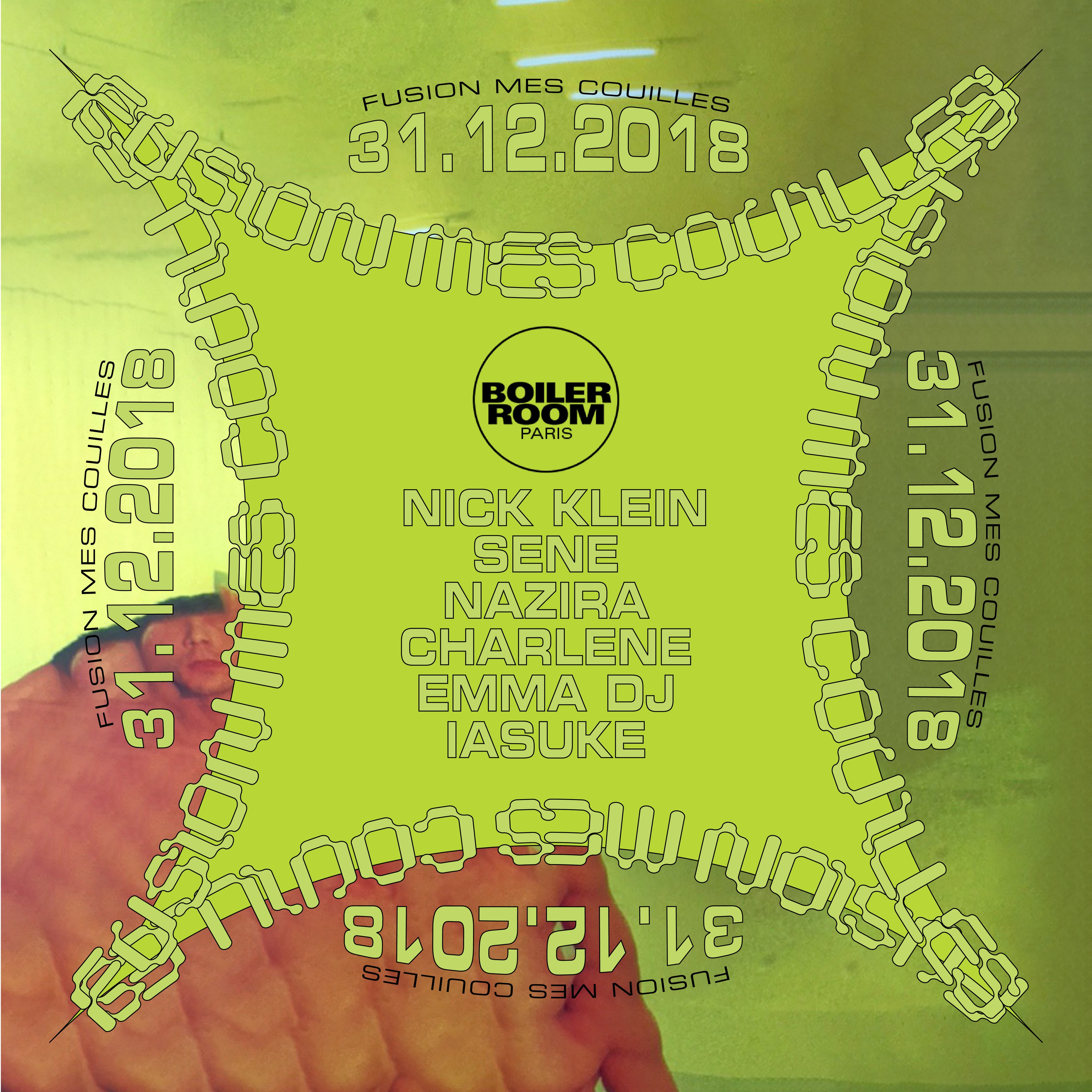 Flyer for event Paris NYE: Fusion Mes Couilles.