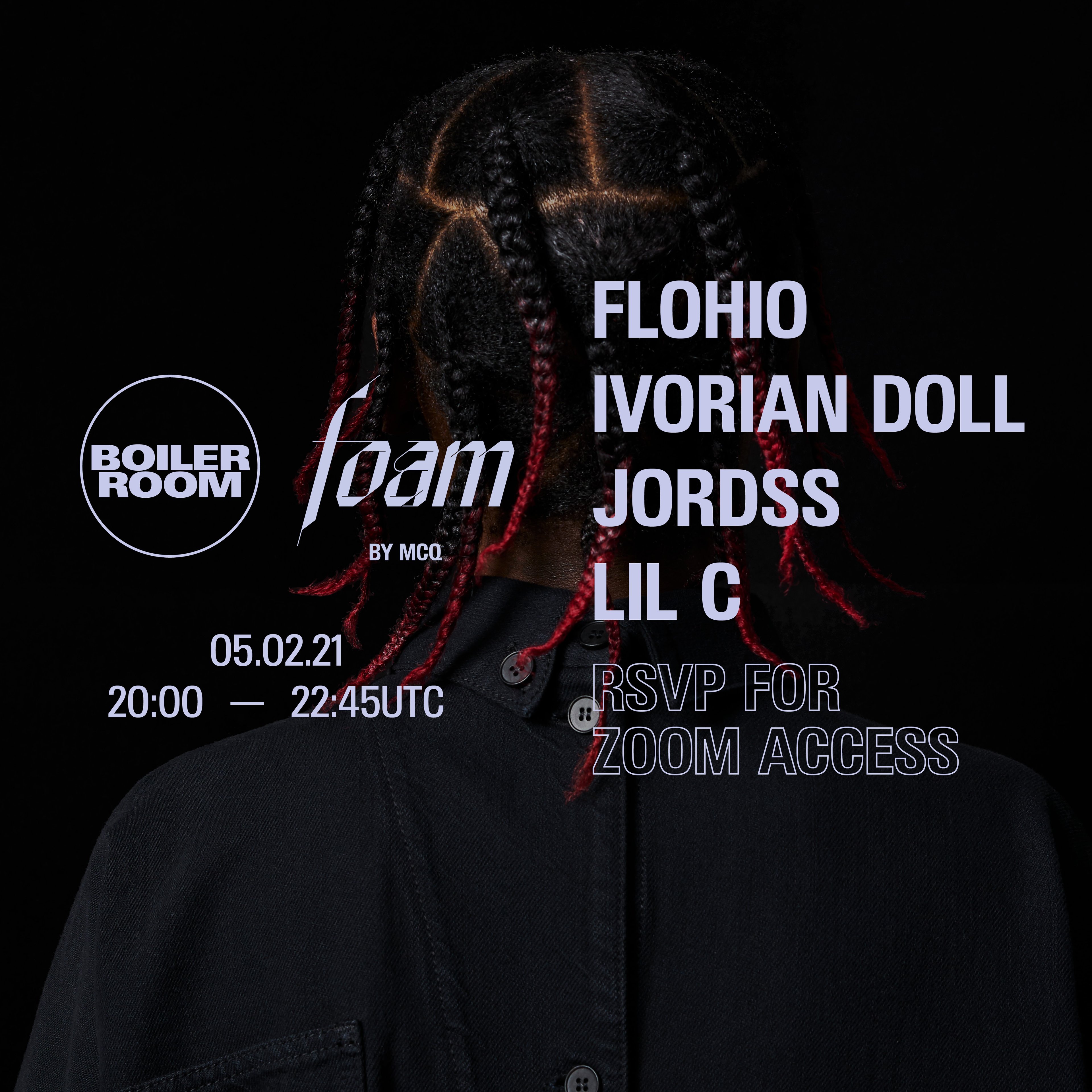 Flyer for event Boiler Room x McQ Presents Flohio + Friends.