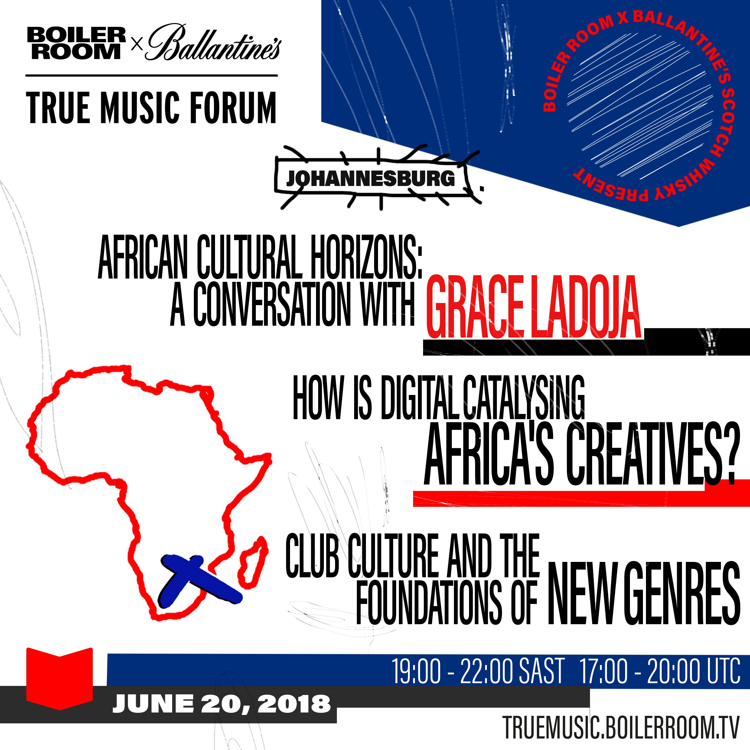 Flyer for event True Music: Johannesburg Forum.