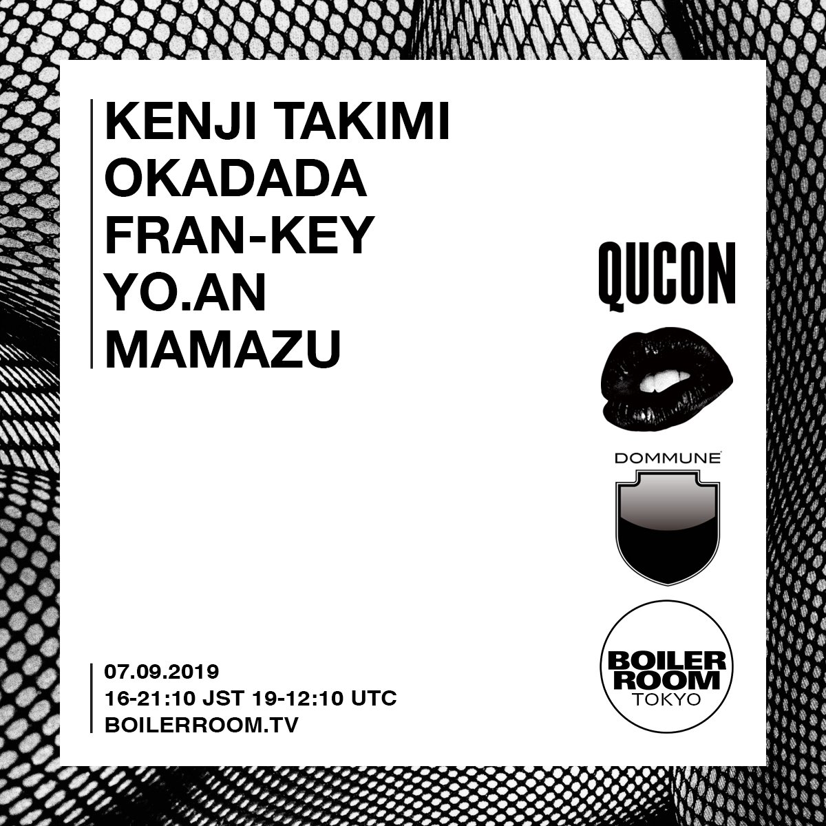 Flyer for event Qucon x Boiler Room.