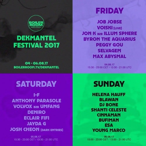 Flyer for event Dekmantel Festival 2017: Friday.