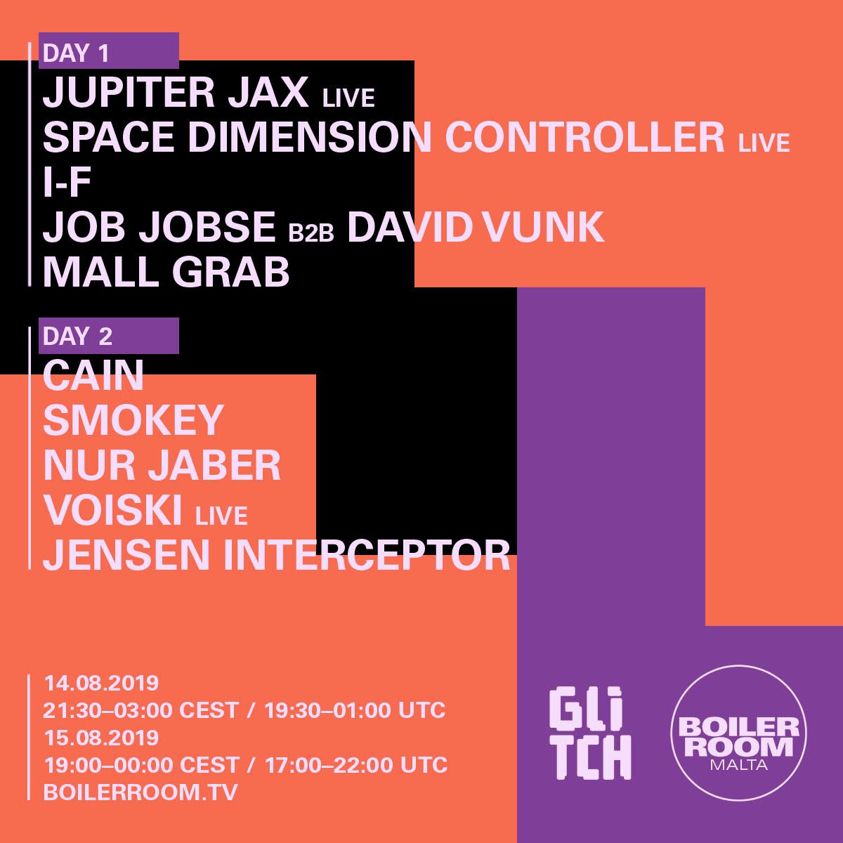Flyer for event Glitch festival.