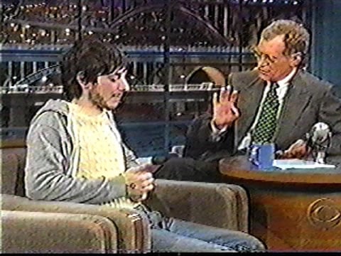 Photo of set Harmony Korine on Letterman again.