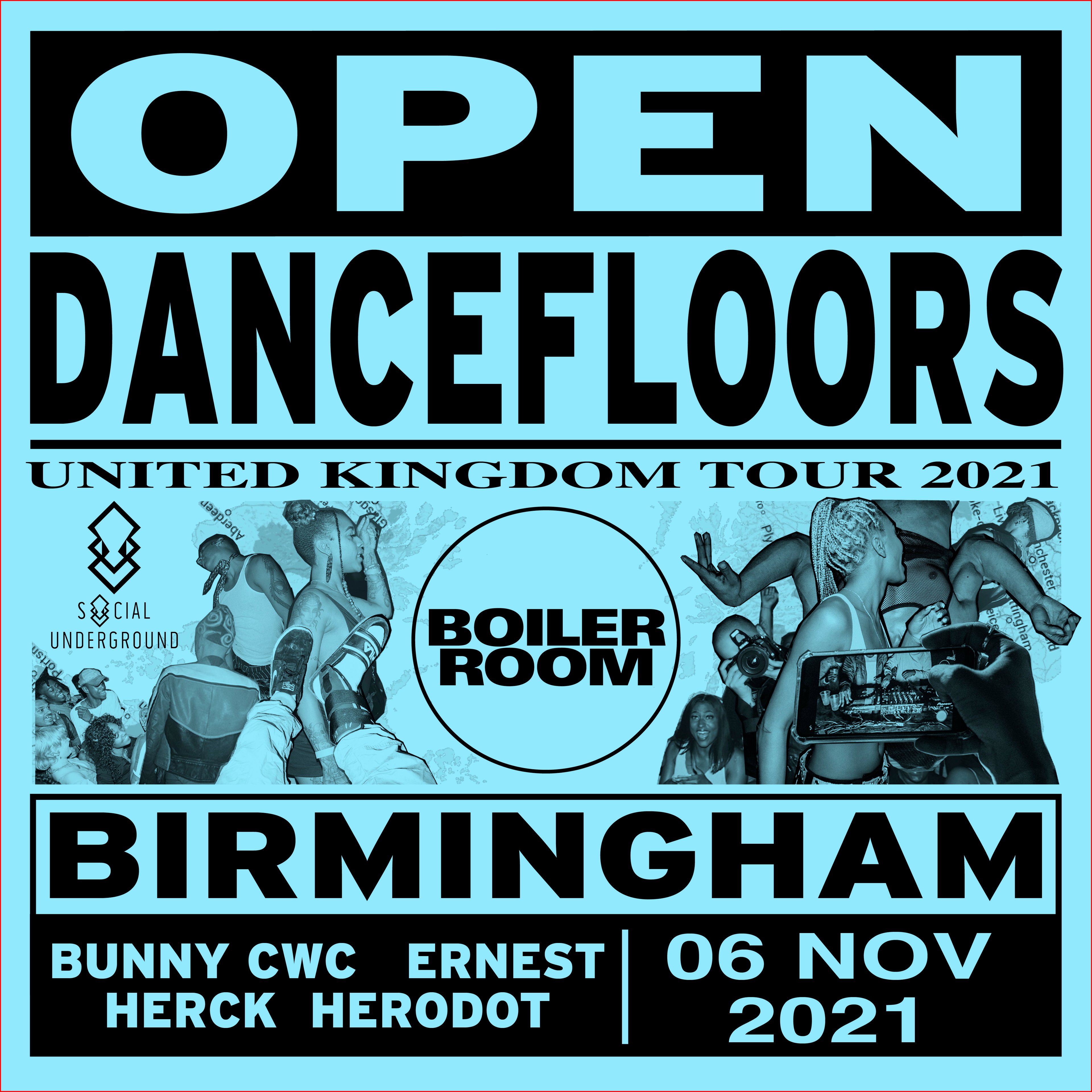 Flyer for event Open Dancefloors | Birmingham.