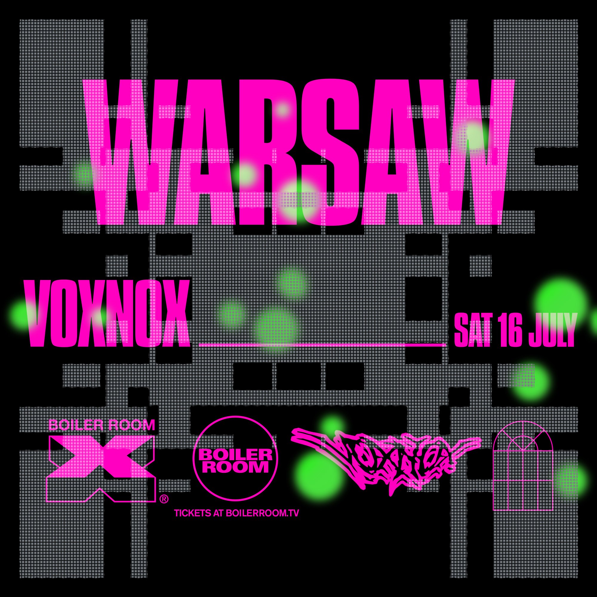Flyer for event Boiler Room x Voxnox: Warsaw.