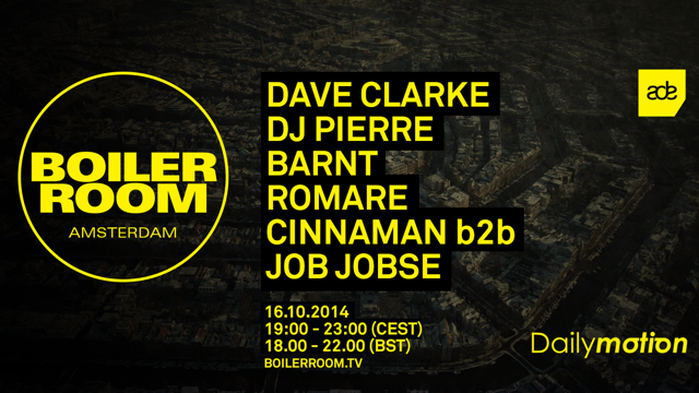 ADE: Dave Clarke, DJ Pierre, Barnt, Romare & Cinnaman b2b Job Jobse  flyer