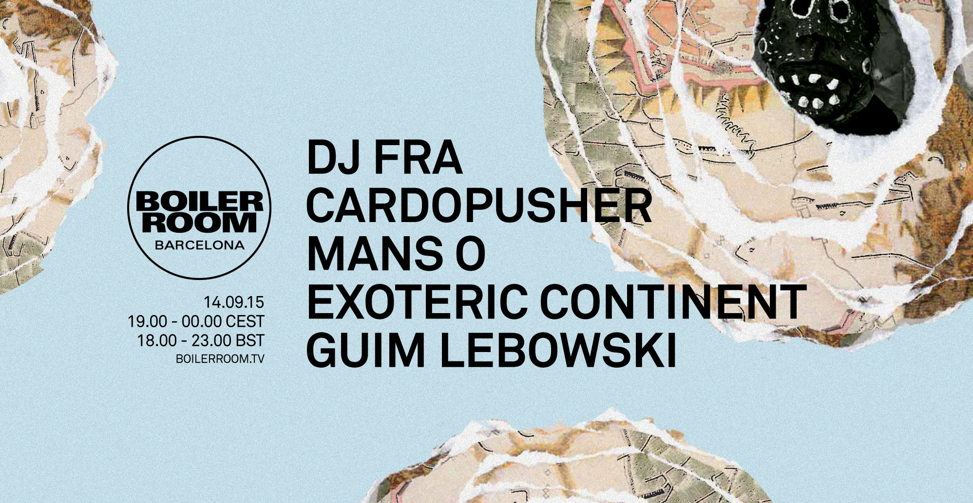 Barcelona: DJ Fra, Cardopusher, Mans O, Exoteric Continent, Guim Lebowski flyer