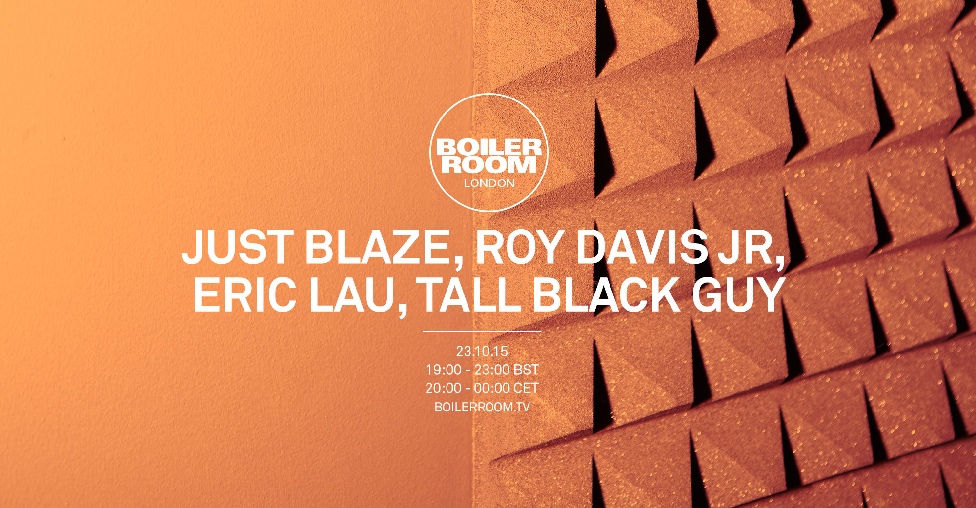 London: Just Blaze, Roy Davis Jr., Eric Lau, Tall Black Guy flyer
