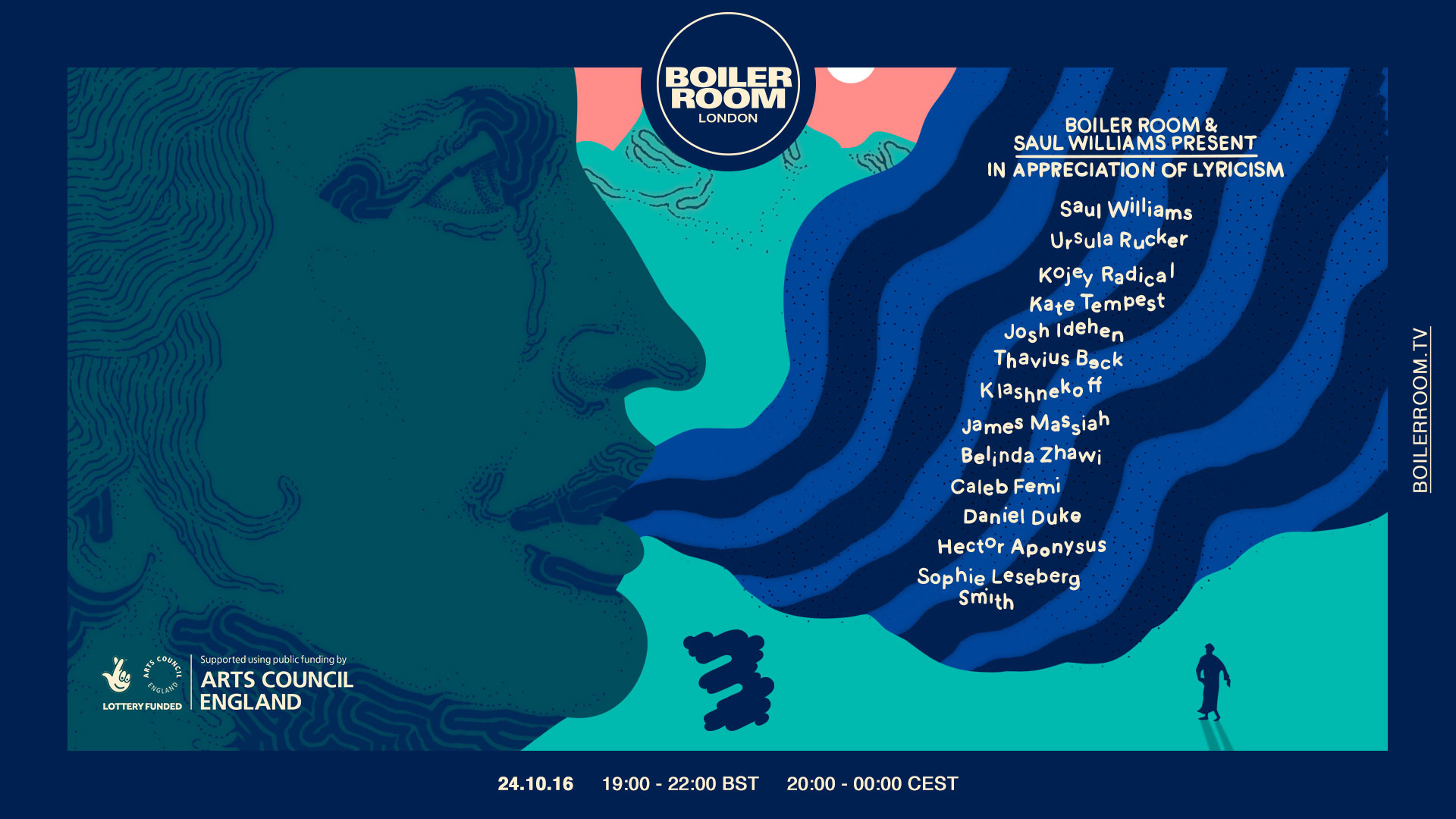 London: Boiler Room x Saul Williams Presents — In Appreciation Of Lyricism flyer