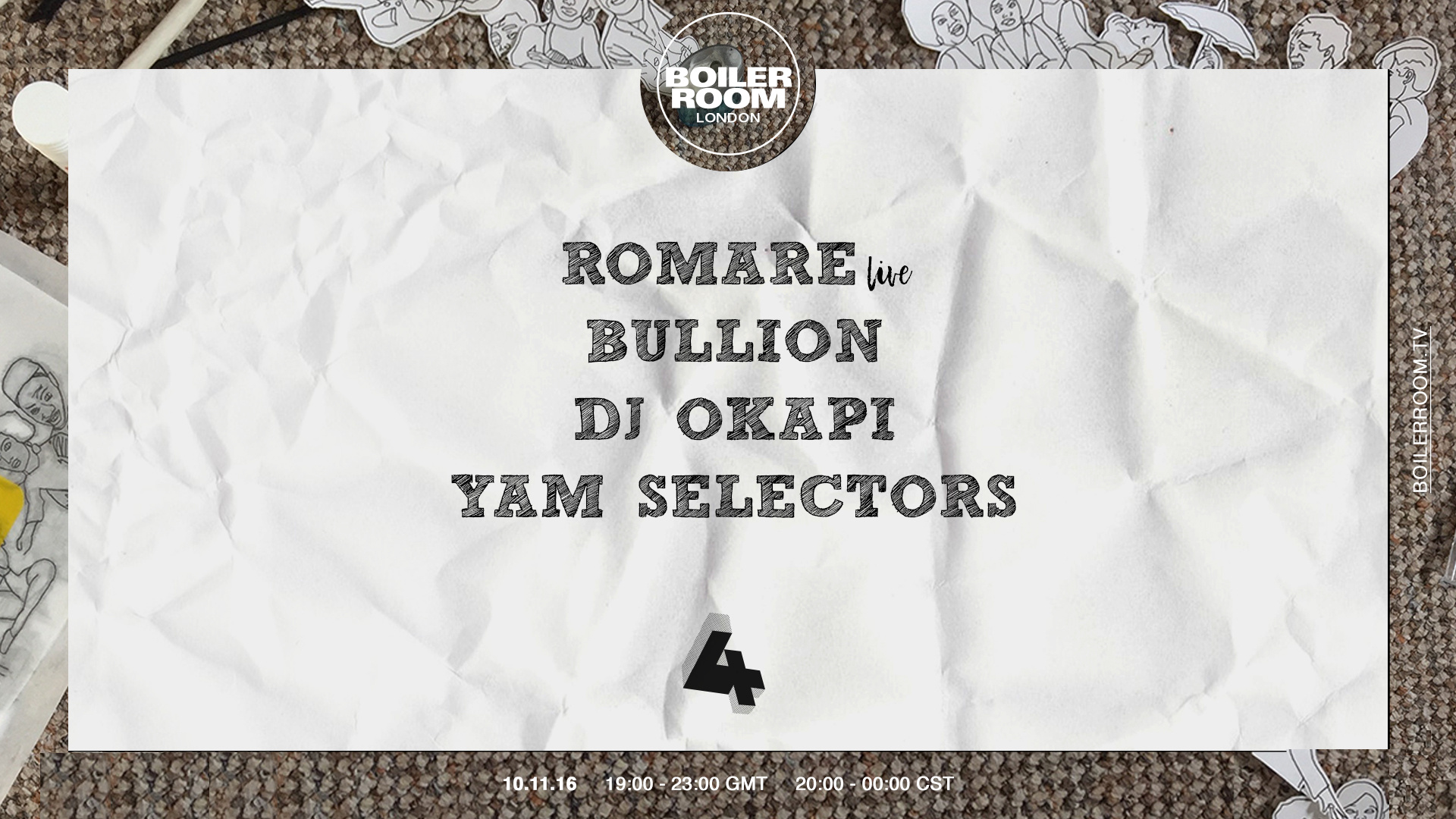 London: Romare, Bullion, DJ Okapi, YAM Selectors flyer
