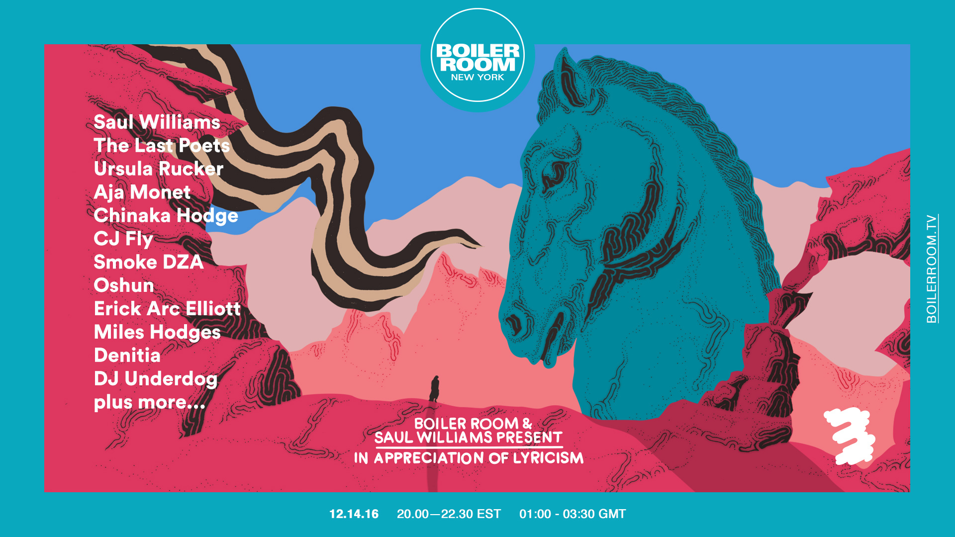 New York: Boiler Room x Saul Williams Presents — In Appreciation Of Lyricism flyer