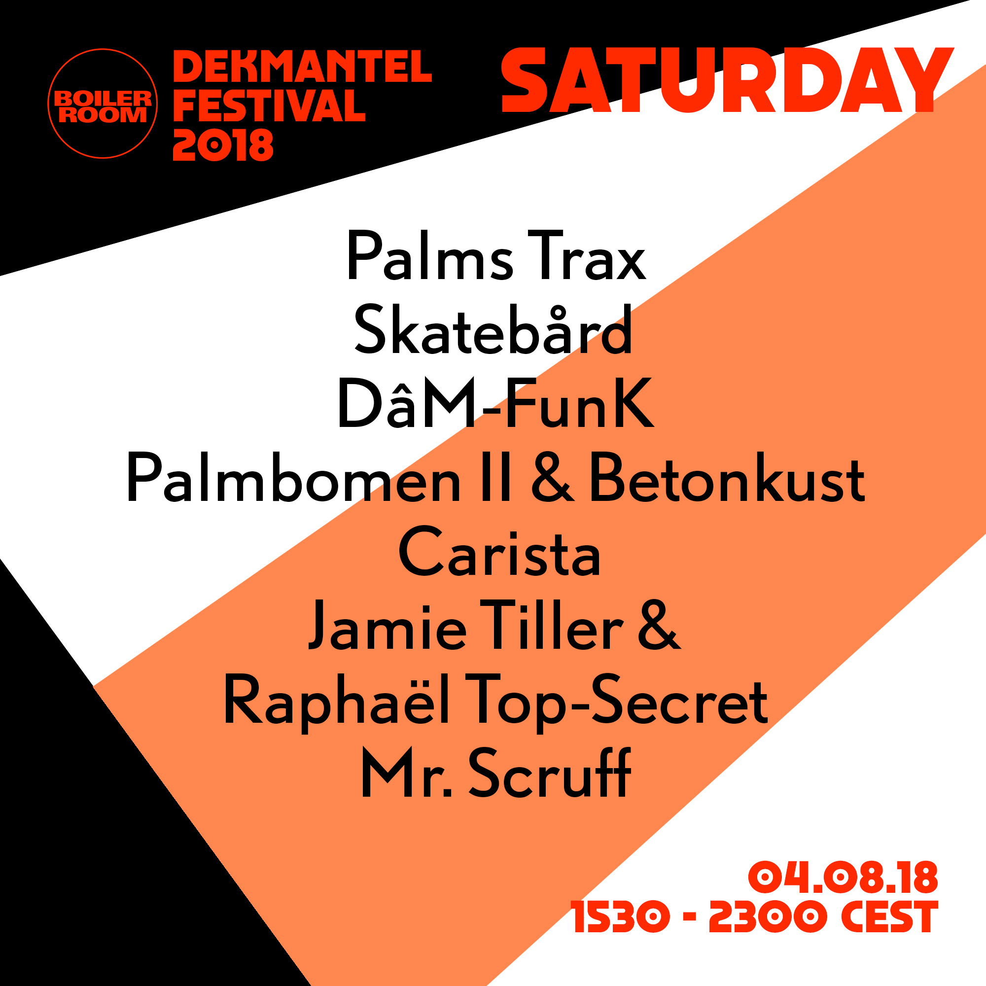 Dekmantel 2018 Saturday flyer
