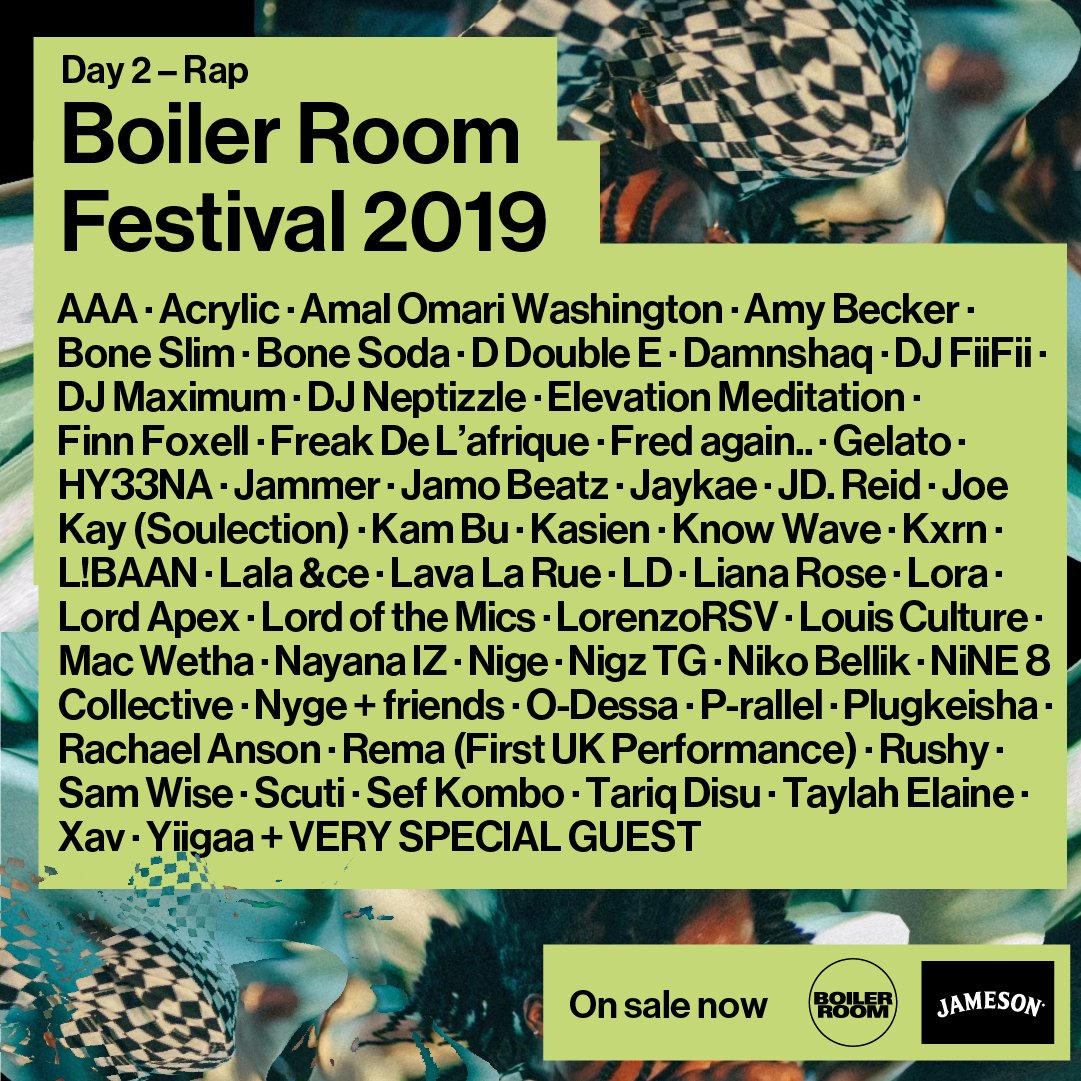 Boiler Room Festival Day 2: Rap flyer