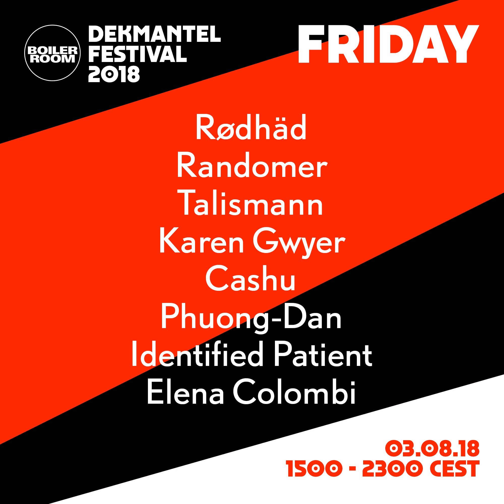 Dekmantel 2018 Friday flyer