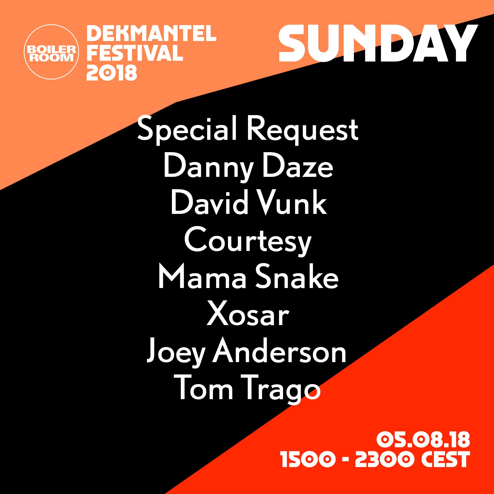 Dekmantel 2018 Sunday flyer