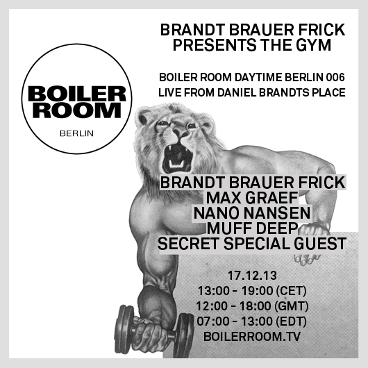 Flyer for event Berlin Daytime: Brandt Brauer Frick Presents The Gym.