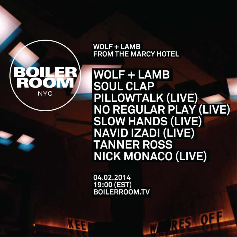 Flyer for event Wolf + Lamb from the Marcy Hotel.