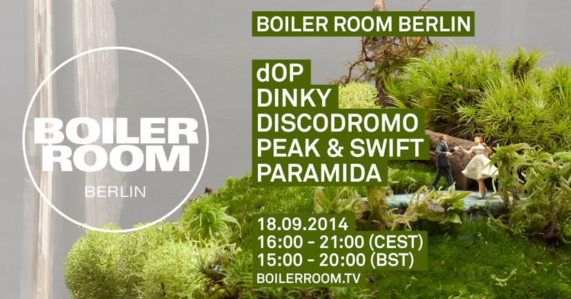 Flyer for event Berlin: dOP, Dinky, Discodromo, Peak + Swift & Paramida.