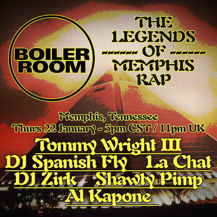 Flyer for event Memphis: The Legends of Memphis Rap.