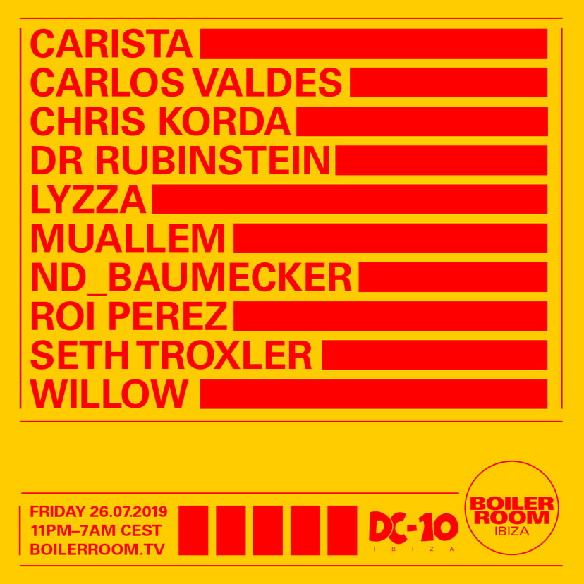 Flyer for event Boiler Room Ibiza: DC-10.