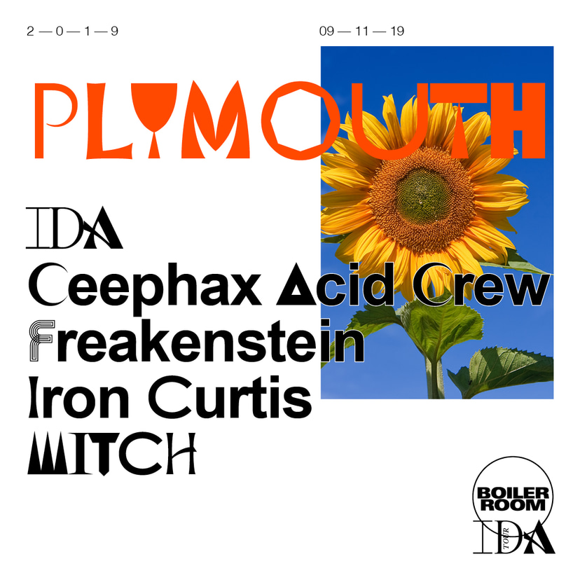 Flyer for event IDA - Plymouth.