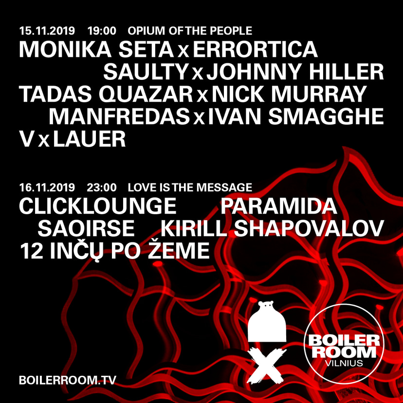 Flyer for event Boiler Room x Opium club.