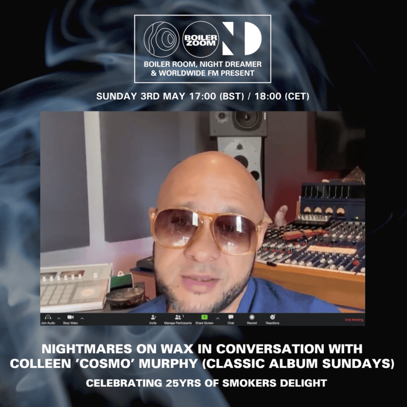 Flyer for event Streaming From Isolation with Nightmares on Wax.