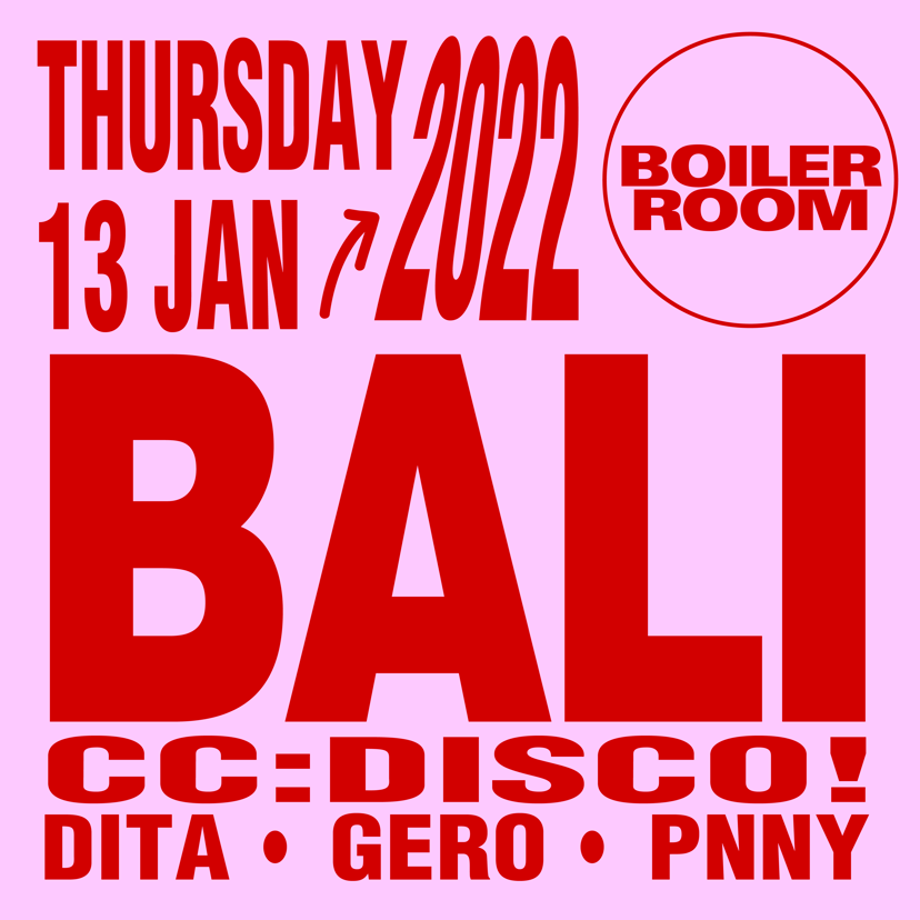 Flyer for event Boiler Room: Bali.